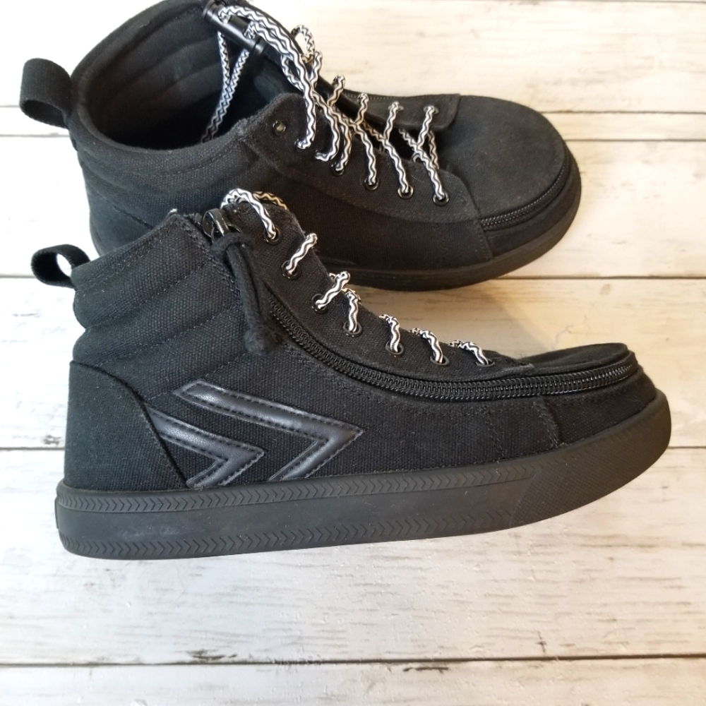 Billy  Black to the Floor CS Wrap Around Zipper and Lace High Top Sneakers